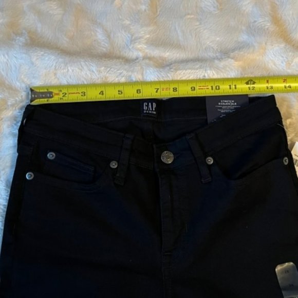 Gap Denim Stretch Mid Rise Super Skinny Black 5-Pocket Jeans Size 26 NWT - Picture 9 of 12